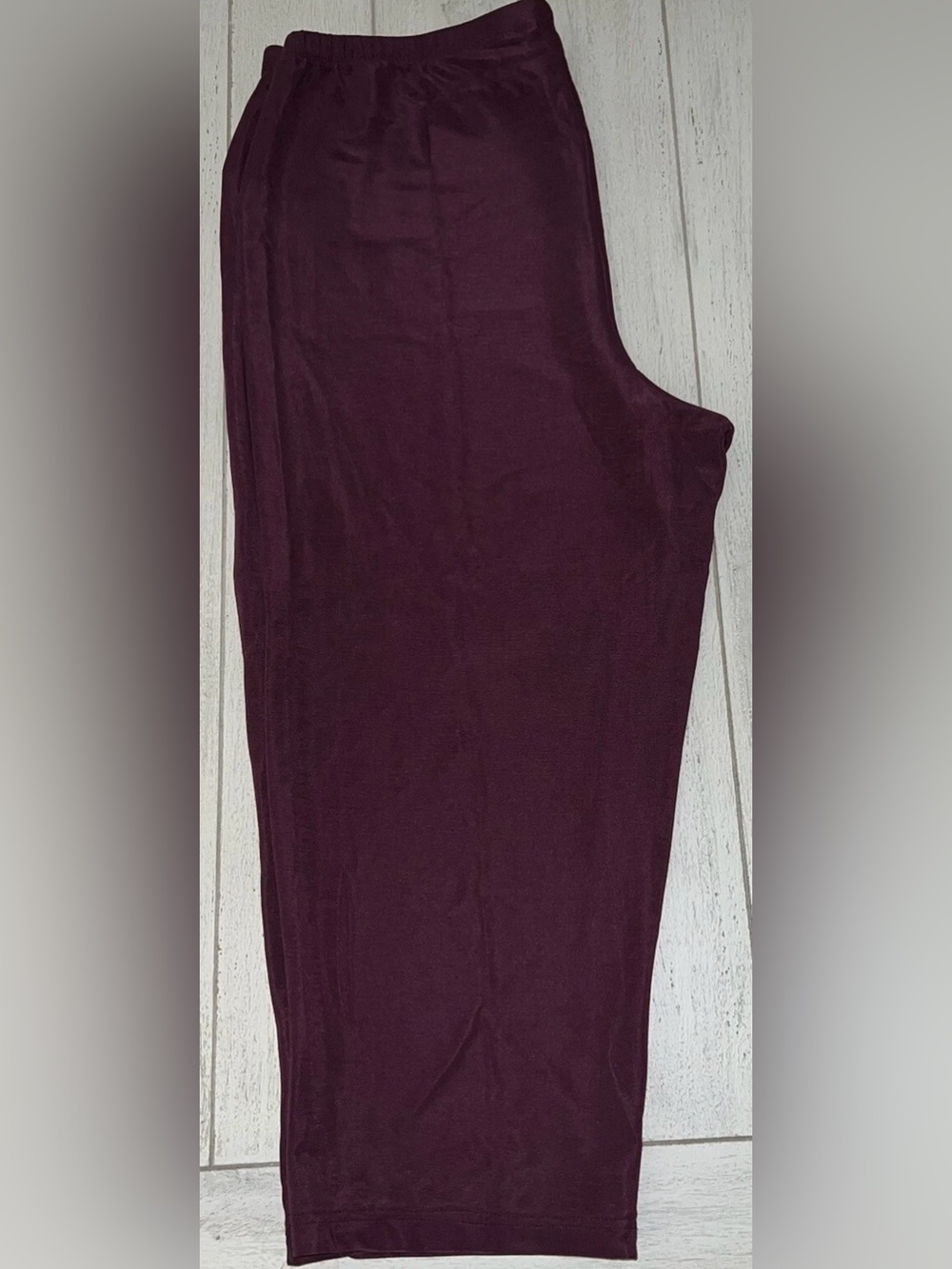 Susan Graver Essentials deep purple Lustra Knit pull-on crop leg pants Size XLP